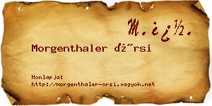 Morgenthaler Örsi névjegykártya